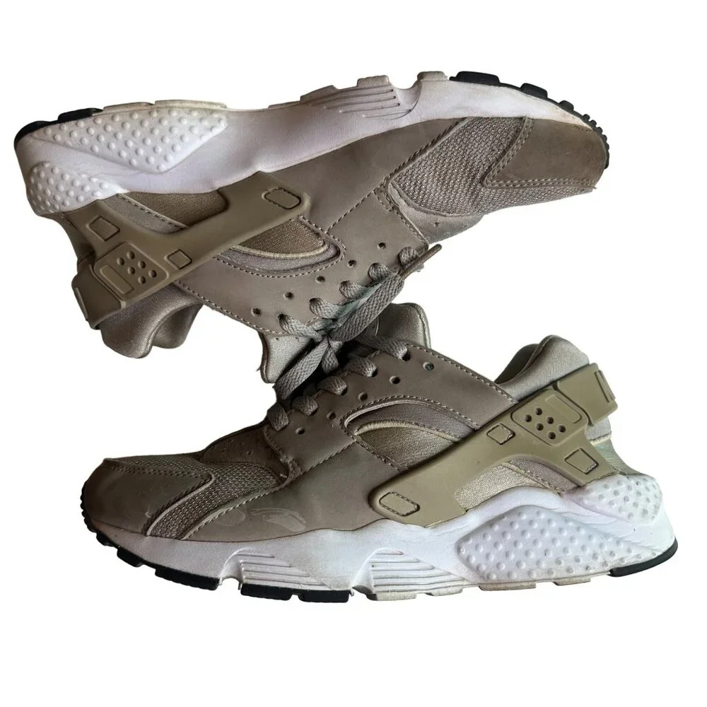 NIKE HUARACHE RUN GS Boys Cobblestone Cobblestone-white-black Youth Size 6.5 - Picture 5 of 7
